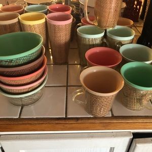 Vintage Rafia Melmac dishes
